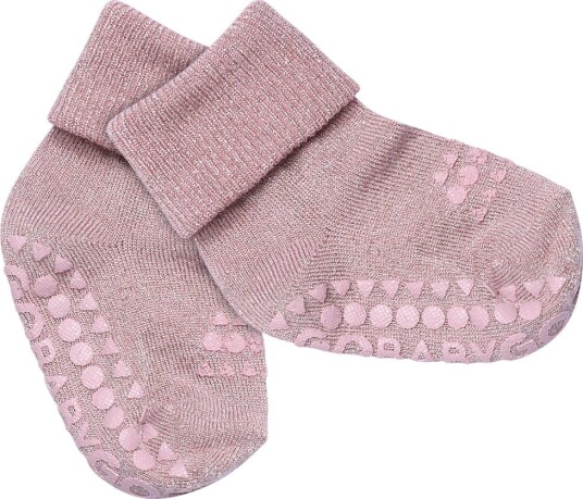 GoBabyGo Sokker med Antiskli - Woodrose m. Glitter - GoBabyGo - 27/30 - Sokker - Rosa - 27-30