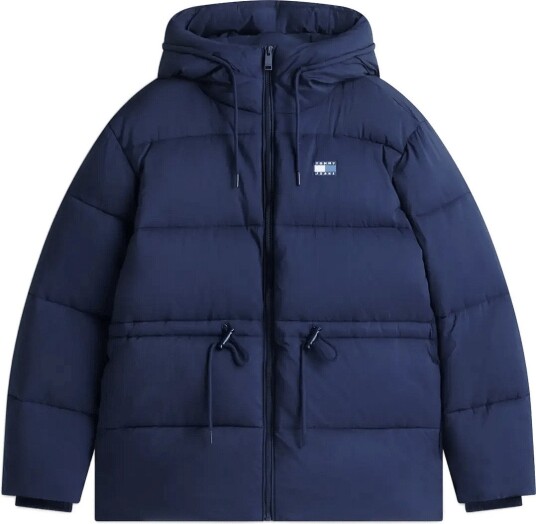 Tommy Jeans Tjw Hooded Midi Puffer Jacket Navy M