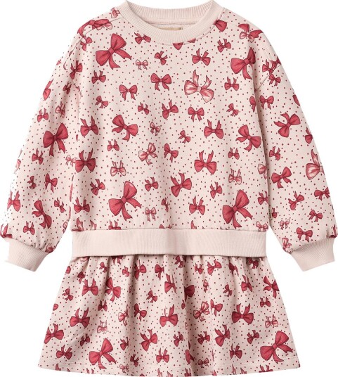 Wheat Kjole Maggie Mandel Peach Sløyfer Wheat 5 år (110) Kjole Beige Rosa Rød