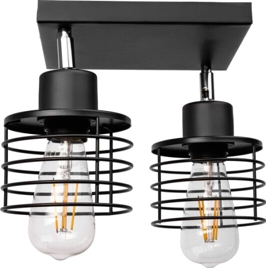 Taklampe Orno Isla Svart Firkantet Sokkel Maks. 2X60w E27 Taklampe Orno Isla Svart Firkantet Sokkel Maks. 2X60w E27