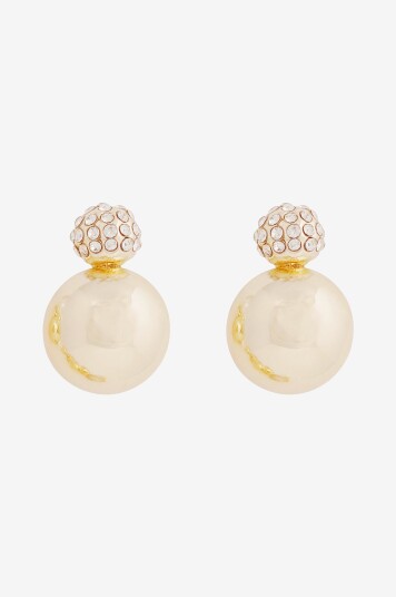 Snö of Sweden Øredobber Bennet Small Crystal Double Ear Gull