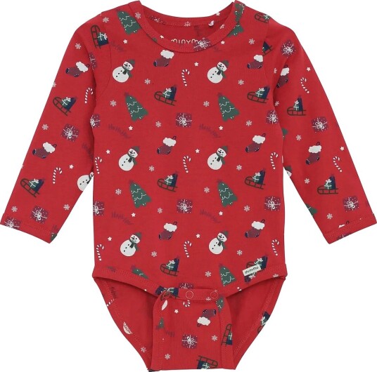 Minymo Body Ls Aop SCARLET SAGE 50