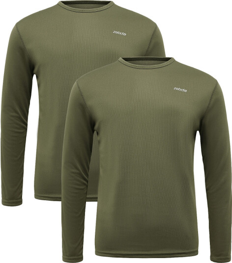ZEBDIA | Men Longsleeved Sports Tee 2 Pack | M