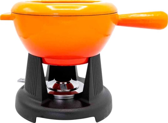 Le Creuset Fonduegryte med trehåndtak (6 personer) Oransje