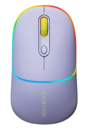 Canyon Mw-22, 2In1 Wireless Optical Mouse Bluetooth / Wireless Usb, 800/1200/1600 Dpi, 4 Print, Purple