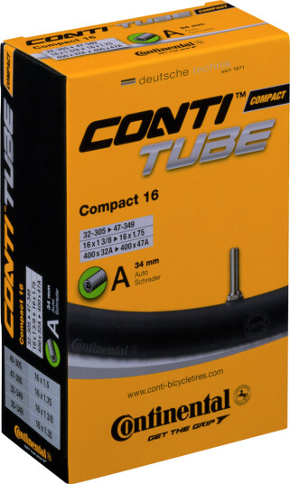 Continental Compact 16 X 1,30-1,90 Bilventil Slange Continental Compact 16 X 1,30-1,90 Bilventil Slange