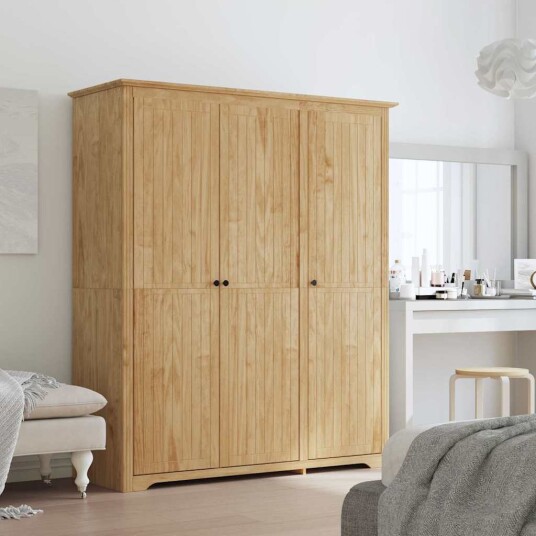 vidaXL Garderobeskap med lagring BODO Honning brun 146 x 53,5 x 173 cm