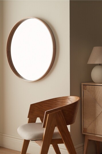 Ellos Home Speil Elin Ø 80 cm Beige Ellos Home Speil Elin Ø 80 cm Beige