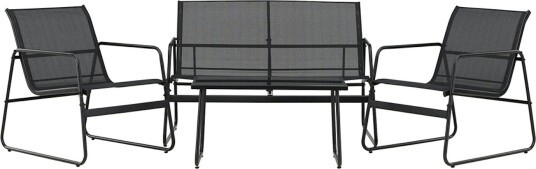 Venture Design Scopello sofagruppe Svart 2 seters sofa 2 lenestoler & bord 75 x 45 cm Svart