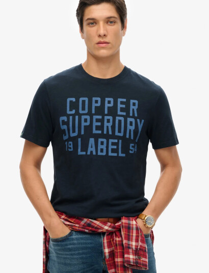 Superdry Copper Label Workwear Tee - Navy - S
