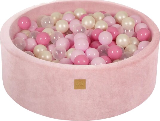 Meowbaby Rundt Ballbasseng Fløyel 30x90 Lyserosa