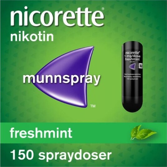 Nicorette Munnspray 1mg/dose Mint 150 DOSER Nicorette Munnspray 1mg/dose Mint 150 DOSER