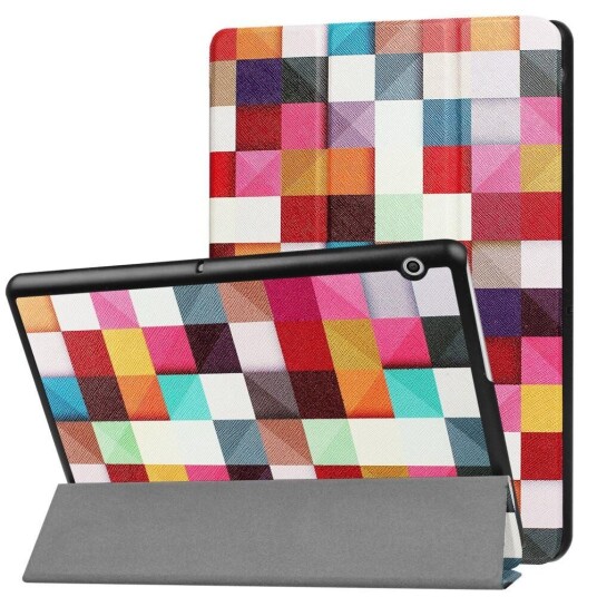 INCOVER Huawei MediaPad T3 10 9.6" Deksel - Tri-Fold Skinndeksel "Colorful Squares" Flerfarget