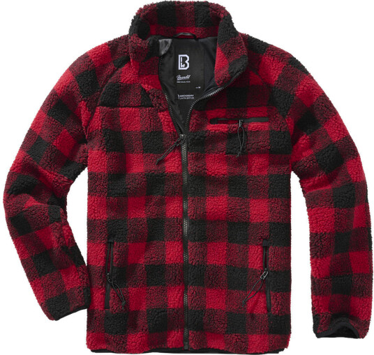 Brandit Teddyfleece Jakke XL Svart Rød Brandit Teddyfleece Jakke XL Svart Rød