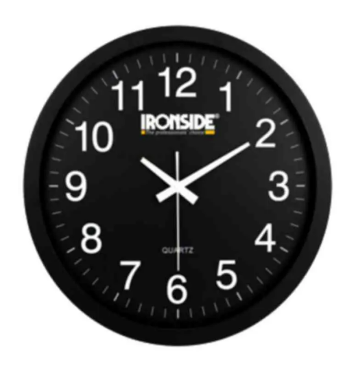 Ironside Veggklokke 30cm Svart