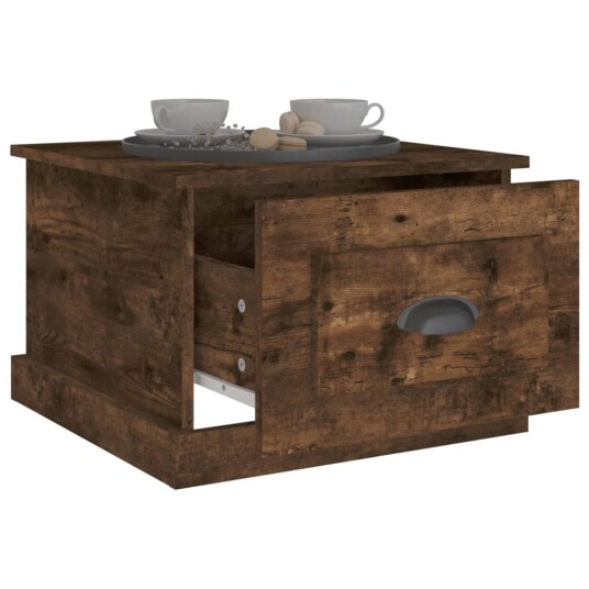 vidaXL Salongbord røkt eik 50x50x35 cm konstruert tre