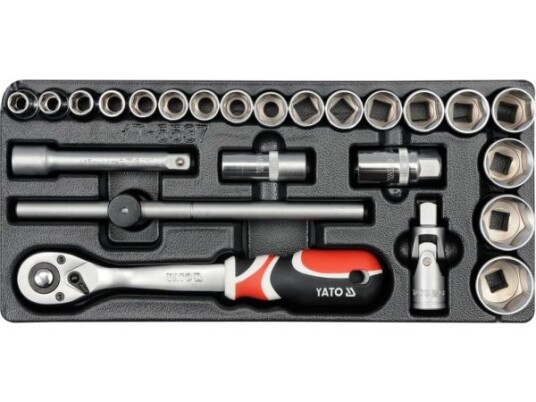 Yato Yt-5537, Støpselsett, 1/2", Metrisk, 23 Hoder, Krom-Molybden-Stål, 385 Mm