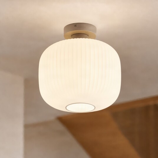 Evey taklampe Ø 25 cm hvit/beige glass – Nola Stue Skandinavisk Rund Evey taklampe Ø 25 cm hvit/beige glass – Nola Stue Skandinavisk Rund