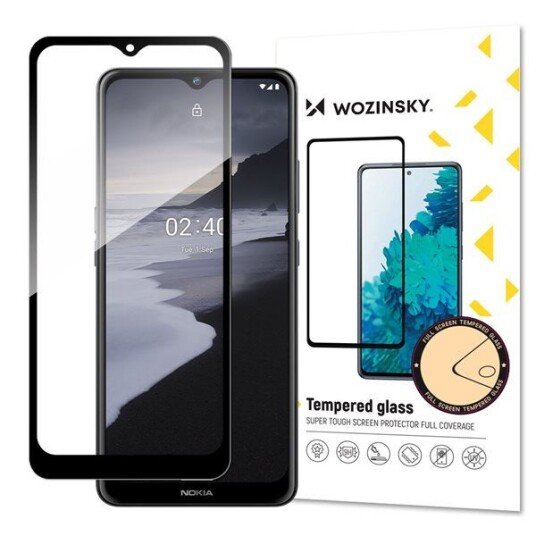 Wozinsky Super Durable Full Glue Tempered Glass Full Screen With Frame Case Friendly Nokia 2.4 Black