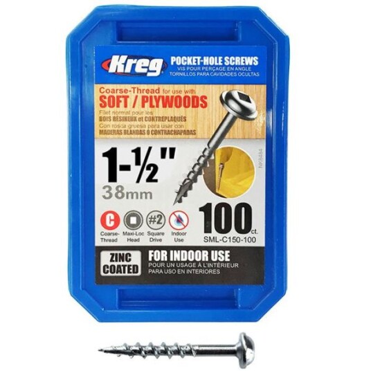 Kreg SML-C150-100 Skrue 38 mm 100-pakning Innfesting