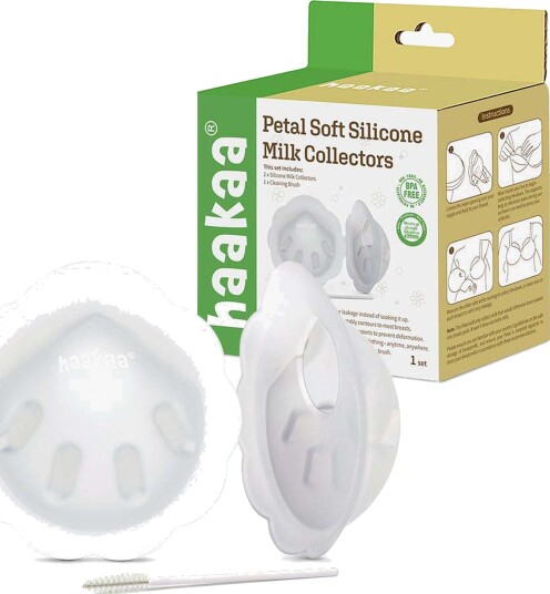 Haakaa Petal Soft Silicone Milk Collector 2 pc White One Size Haakaa Petal Soft Silicone Milk Collector 2 pc White One Size