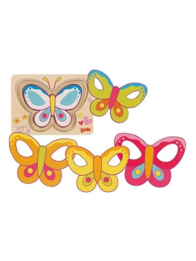 Goki Wooden Layered Puzzle Butterfly 5 Pcs. Tre Goki Wooden Layered Puzzle Butterfly 5 Pcs. Tre