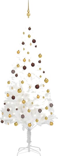 vidaXL Kunstig juletre med LED og kulesett 240 cm hvit