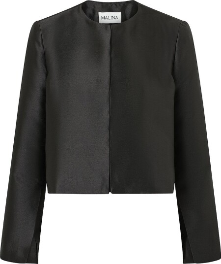 By Malina   Bluse Ruthie Slit Sleeve Satin Blouse   Svart