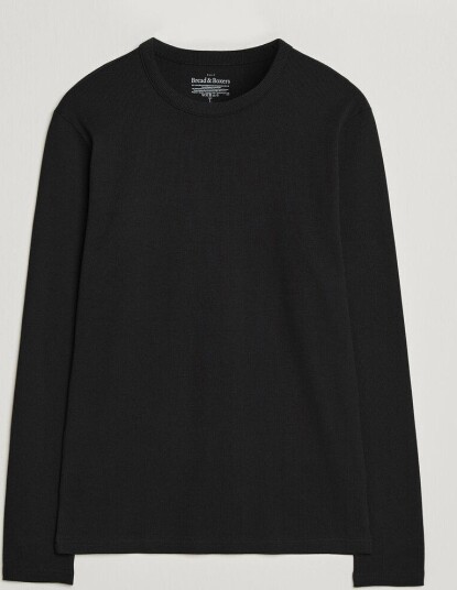 Bread & Boxers Ribbed Long Sleeve T Shirt Black