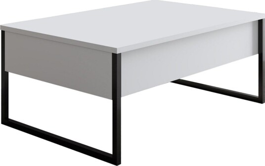 Luxe Sofabord 90x40 cm Hvit/Svart - Hanah Home