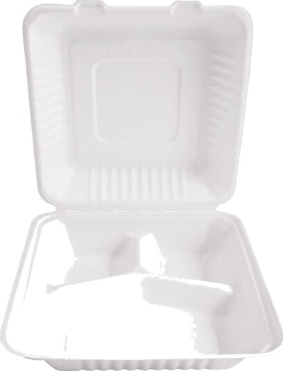 NATUREStar Matboks sukkerrør Nature VIII 3 rom kvadratisk; 135cl, 23x23x8.5 cm (LxBxH); Hvit; Kvadratisk; 25 Stykk / Forpakning