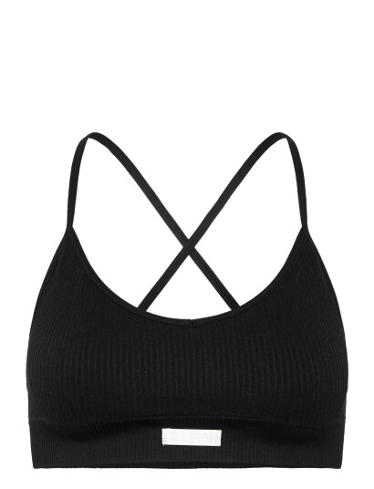 Björn Borg Studio Seamless Ribbed Strap Bra - Black - L/XL Björn Borg Studio Seamless Ribbed Strap Bra - Black - L/XL