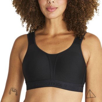 Swegmark BH Kimberly Iconic Moulded Cups Sports Bra Svart polyamid C 75 Dame Swegmark BH Kimberly Iconic Moulded Cups Sports Bra Svart polyamid C 75 Dame