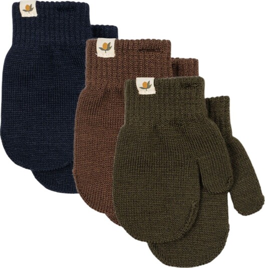 Konges Sløjd Votter   Strikk   3 pack   Fyll   Forest Mix   Konges Sløjd   OneSize   Votter Armygrønn Brun Marineblå