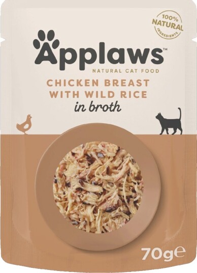 Applaws Våtfôr Cat Natural I Buljong Med Villris Kylling 12 X 70 G