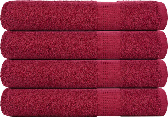 vidaXL Håndklær FROGN 4 stk burgunder 100x200 cm 360 gsm vidaXL Håndklær FROGN 4 stk burgunder 100x200 cm 360 gsm