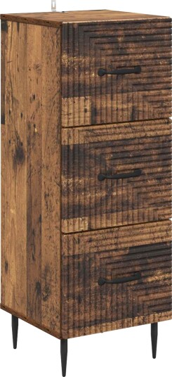 vidaXL Skuffeskap Gammelt tre 33 x 34,5 x 89,5 cm Konstruert tre