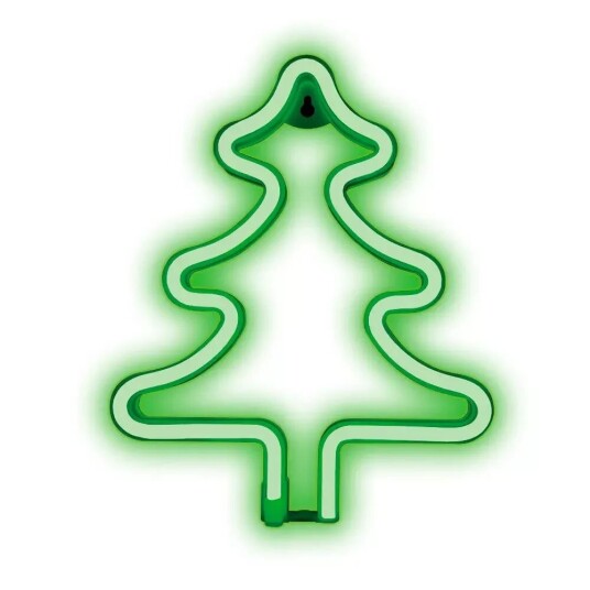 Forever Light LED Neonskilt Jul - Grønt Lys med Juletre Forever Light LED Neonskilt Jul - Grønt Lys med Juletre