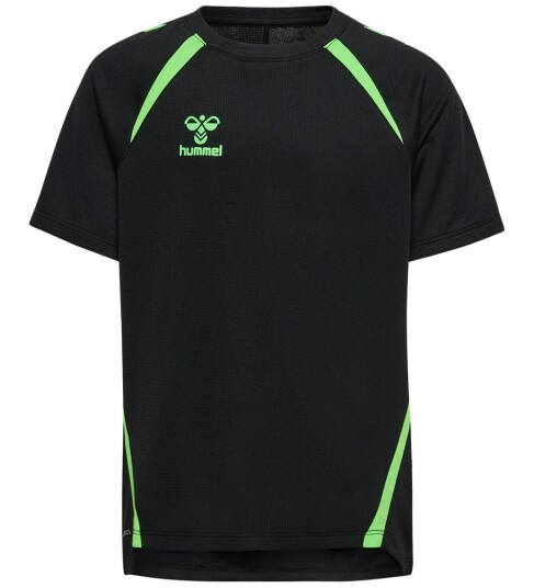 Hummel T skjorte hmlLead 2.0 Jersey Svart/Grønn Hummel 10 år 140 T skjorte