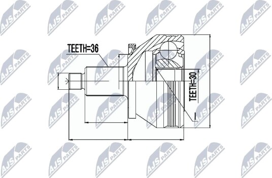 Nty Drivknute drivaksel NTY NPZ SK 005