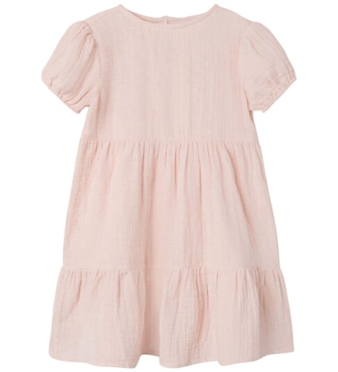 Name It Nmfjasmin Kjole Rosa 104 med Volang og Knapp Name It Nmfjasmin Kjole Rosa 104 med Volang og Knapp