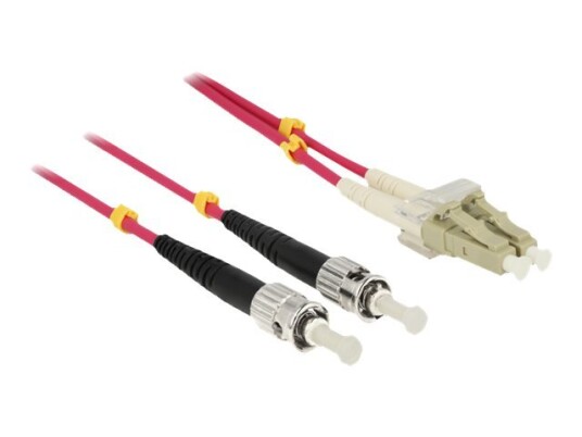 Delock - Nettverkskabel - St Multimodus (Hann) Til Lc Multimodus (Hann) - 5 M. - Fiberoptikk - 50 / 125 My - Om4 - Halogenfri - Fiolett