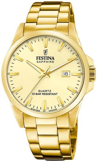 Festina Herreklokke F20044 4 Swiss Made Gull/Gulltonet stål Ø41 mm Festina Herreklokke F20044 4 Swiss Made Gull/Gulltonet stål Ø41 mm