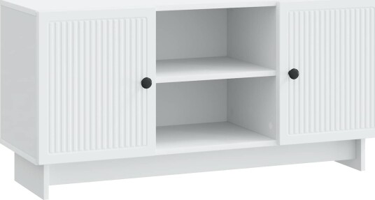 TV skap 102 x 34,5 x 50 cm Hvit Konstruert tre TV skap 102 x 34,5 x 50 cm Hvit Konstruert tre