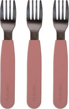 Filibabba Barnegafler i silikon 3pk Rose