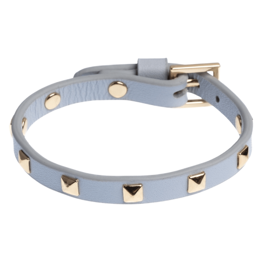 DARK Leather Stud Bracelet Mini Cool Blue