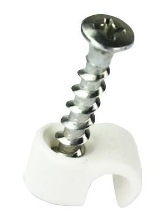 Gelia 050007051 Skrueklips hvit, 10-pakning 10–14 mm, skruelengde 38 mm