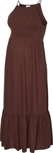 Mamalicious Mlnebula S/L Smock Wo Midi Dress Brown XS