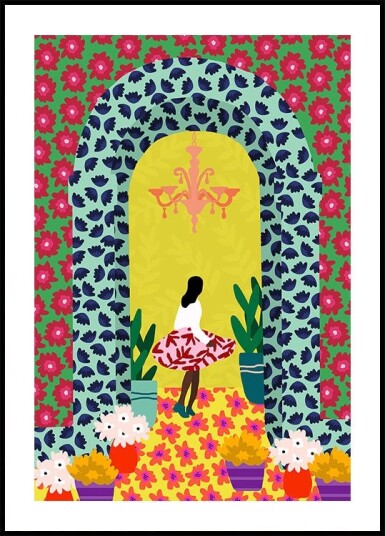 Floral Portal Girl Plakat / 40x50cm