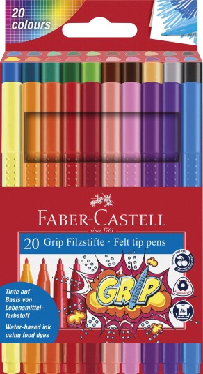 Faber-Castell Grip Colour Markers Set of 20 Faber-Castell Grip Colour Markers Set of 20